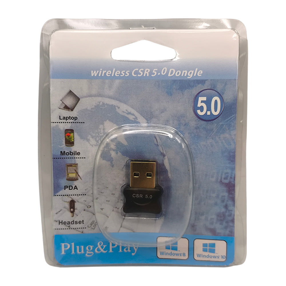 Mini Adaptador Bluetooth 5.0, Alcance Até 20 Metros, USB Dongle, Plug And Play, XK-08, Preto